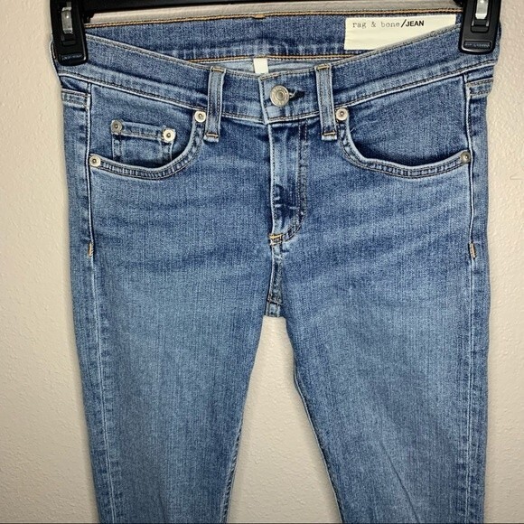 Rag & bone midland Y2K raw hem low rise distressed skinny jeans women’s size 25 - Picture 4 of 10